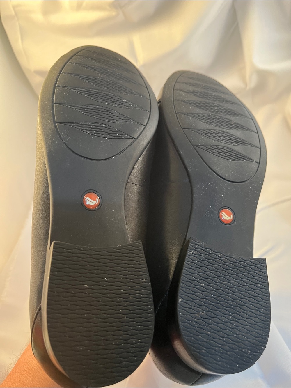 Clarks Black Leather Square-Buckle Flats - Picture 10 of 11